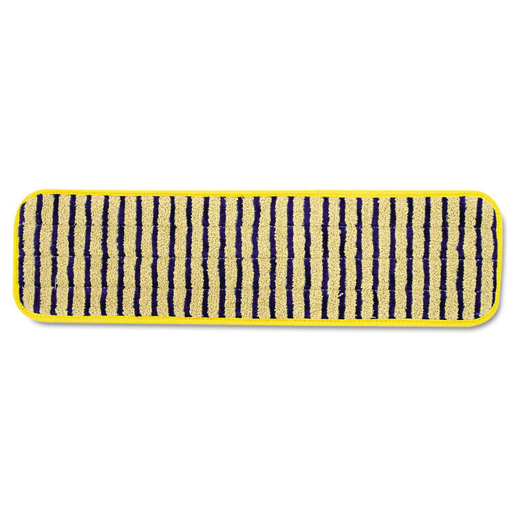 Microfiber Scrubber Pad, Vertical Polyprolene Stripes, 18", Yellow, 6/carton