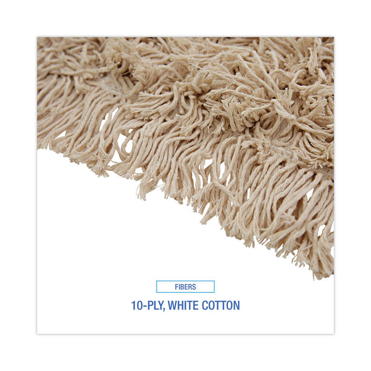 Industrial Dust Mop Head, Hygrade Cotton, 48w X 5d, White