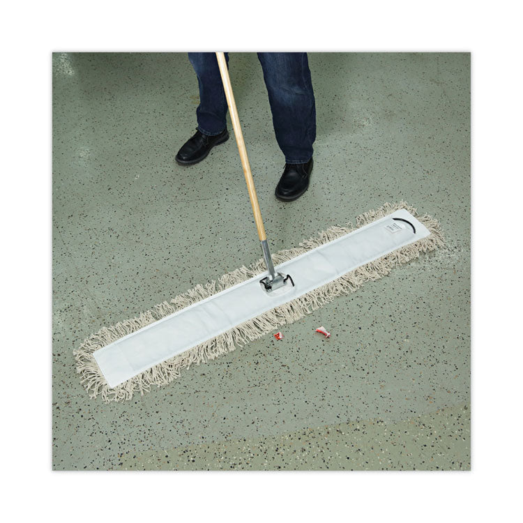 Industrial Dust Mop Head, Hygrade Cotton, 48w X 5d, White