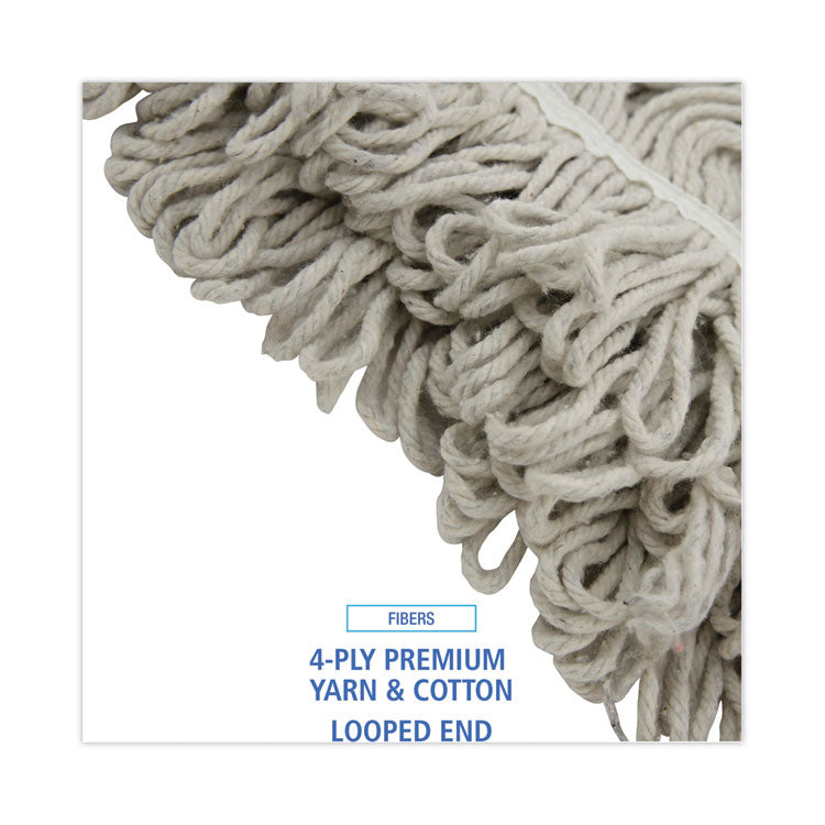 Mop Head, Loop Web/tailband, Value Standard, Cotton, No. 32, White, 12/carton