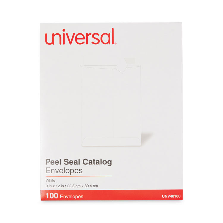 Peel Seal Strip Catalog Envelope, #10 1/2, Square Flap, Self-Adhesive Closure, 9 X 12, White, 100/box
