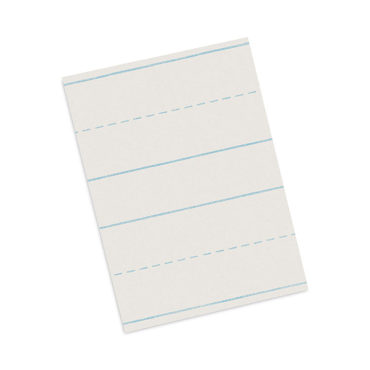 Skip-A-Line Ruled Newsprint Paper, 3/4" Two-Sided Long Rule, 8.5 x 11, 500/Ream
