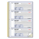 Gold Standard Money Receipt Book, Two-Part Carbonless, 7 x 2.75, 4 Forms/Sheet, 300 Forms Total