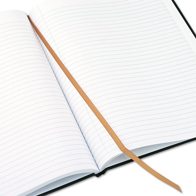 Executive Notebook with Ribbon Bookmark, 1-Subject, Medium/College Rule, Black Cover, (75) 10.75 x 8.5 Sheets