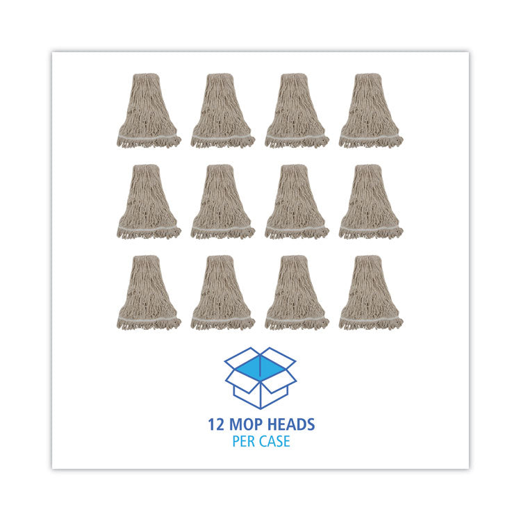 Mop Head, Pro Loop Web/tailband, Premium Standard Head, Cotton, 32-Oz., White