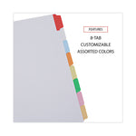 Deluxe Write-On/Erasable Tab Index, 8-Tab, 11 x 8.5, White, Assorted Tabs, 1 Set