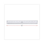 Clear Plastic Ruler, Standard/metric, 12" Long, Clear