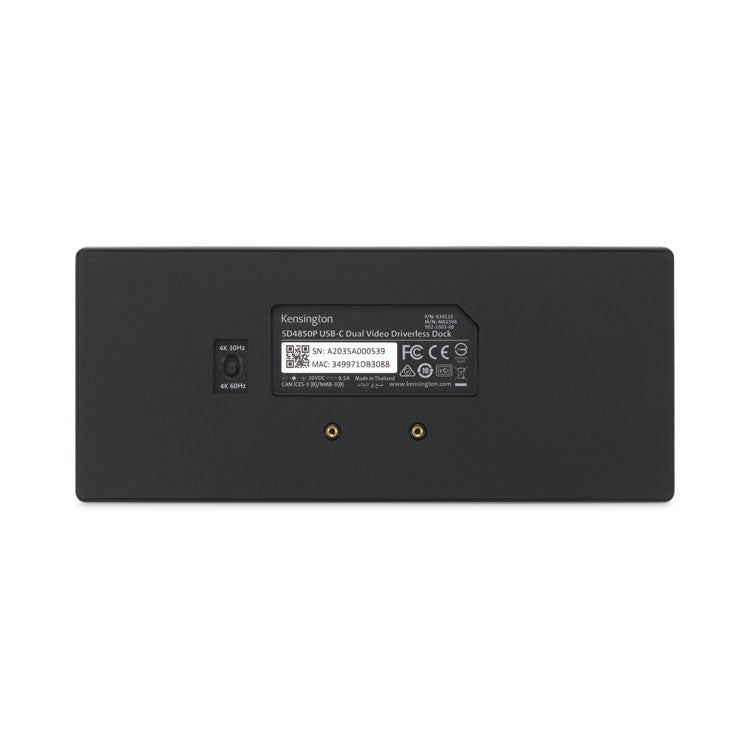 SD4850P USB-C 10 Gbps Dual Video Driverless Docking Station, Black