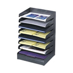 Steel Horizontal-Tray Desktop Sorter, Eight Sections, Letter Size Files, 12" x 9.5" x 17.75", Black