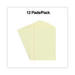 Glue Top Pads, Wide/legal Rule, 50 Canary-Yellow 8.5 X 11 Sheets, Dozen