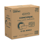 Concorde Non-Laminated Foam Bowl, 12 oz, White, 125/Pack, 8 Packs/Carton