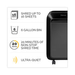 Powershred LX210 Micro-Cut Shredder, 16 Manual Sheet Capacity, Black