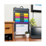 Cascading Wall Organizer, 6 Sections, Letter Size, 14.25 x 24.25, Gray, Neon Green, Neon Orange, Neon Pink, Purple, Yellow