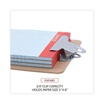 Hardboard Clipboard, 0.75" Clip Capacity, Holds 5 x 8 Sheets, Brown