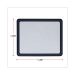 Recycled Cubicle Dry Erase Board, 15.88" x 12.88", White Surface, Charcoal Gray Plastic Frame