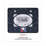 Recycled Cubicle Dry Erase Board, 15.88" x 12.88", White Surface, Charcoal Gray Plastic Frame