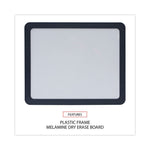 Recycled Cubicle Dry Erase Board, 15.88" x 12.88", White Surface, Charcoal Gray Plastic Frame