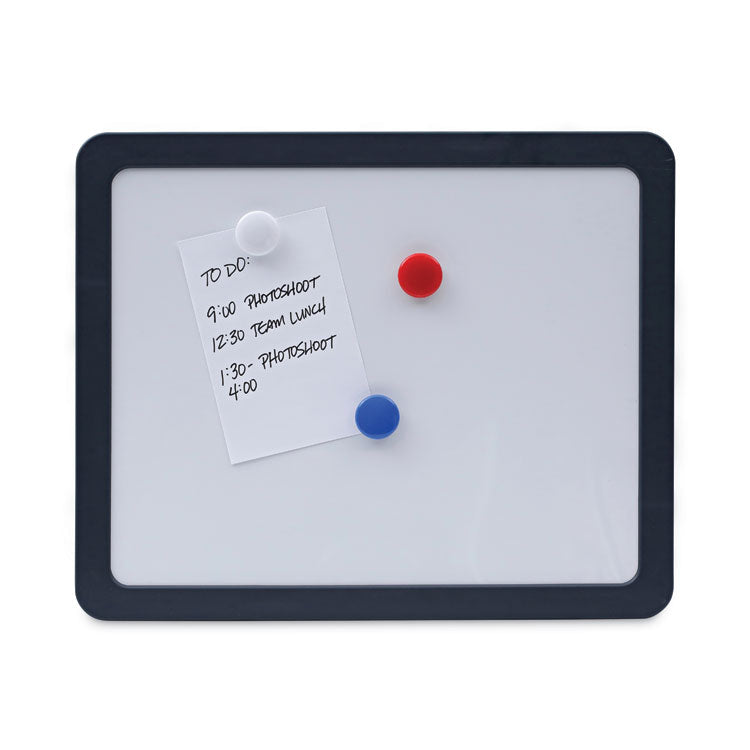Recycled Cubicle Dry Erase Board, 15.88" x 12.88", White Surface, Charcoal Gray Plastic Frame