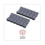 Deluxe Recycled Cubicle Clips, 40 Sheet Capacity, Charcoal, 24/Pack