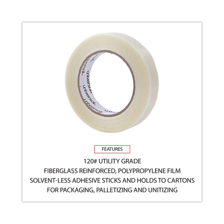 120# Utility Grade Filament Tape, 3" Core, 24 Mm X 54.8 M, Clear