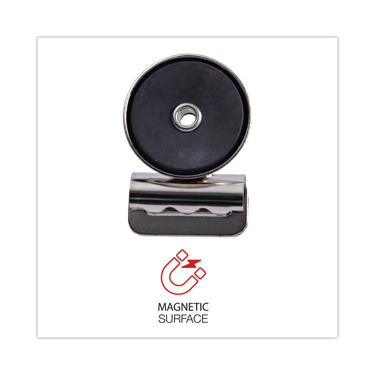 Bulldog Magnetic Clips, Small, Nickel, 18/Pack