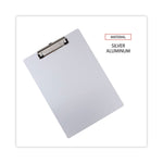 Aluminum Clipboard with Low Profile Clip, 0.5" Clip Capacity, Holds 8.5 x 11 Sheets, Aluminum