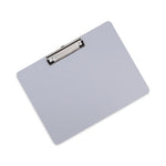 Plastic Brushed Aluminum Clipboard, Landscape Orientation, 0.5" Clip Capacity, Holds 11 x 8.5 Sheets, Silver
