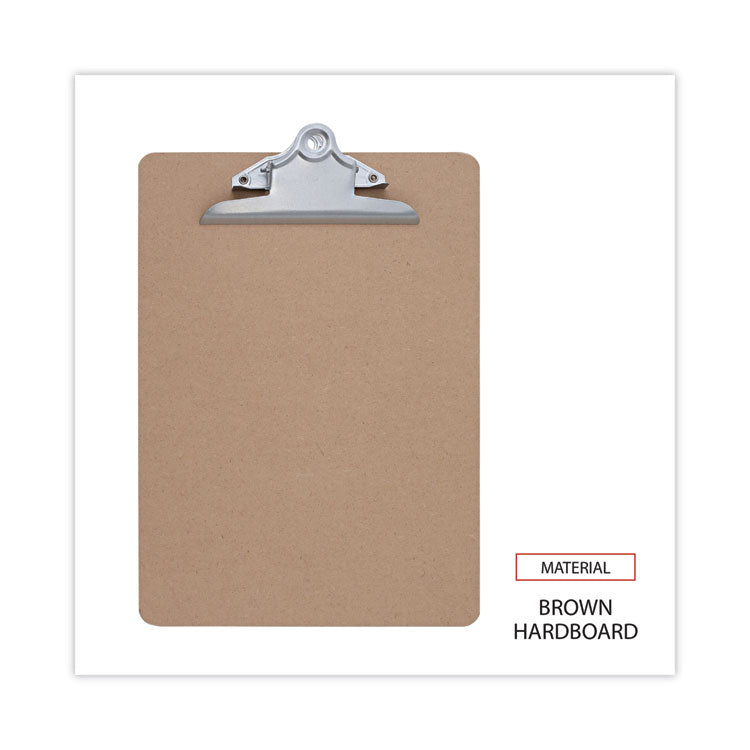 Hardboard Clipboard, 1.25" Clip Capacity, Holds 8.5 x 11 Sheets, Brown, 3/Pack