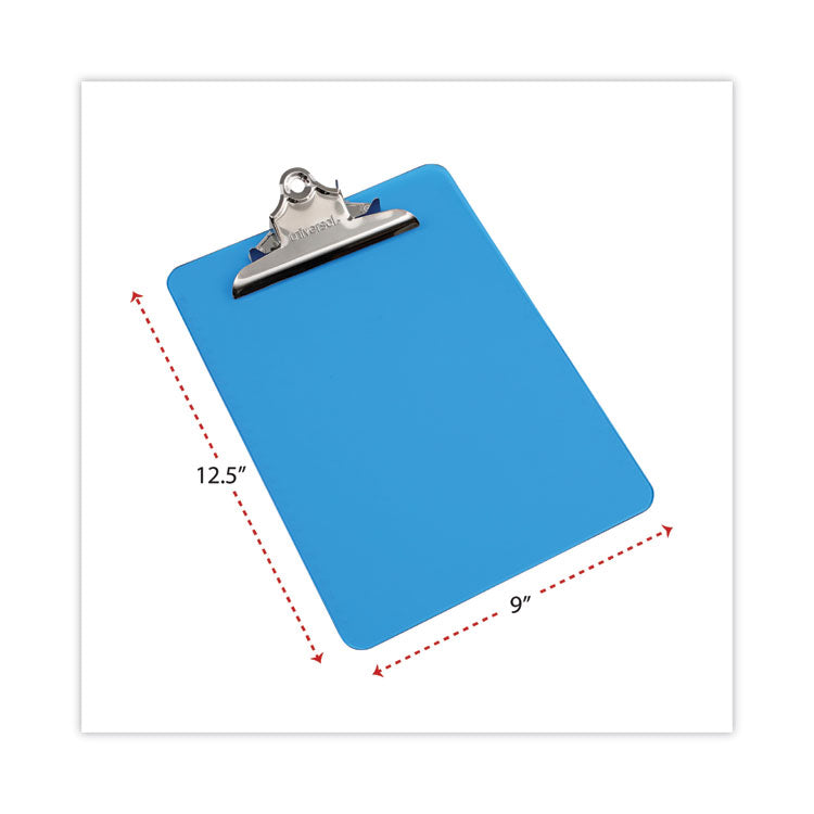 Plastic Clipboard with High Capacity Clip, 1.25" Clip Capacity, Holds 8.5 x 11 Sheets, Translucent Blue