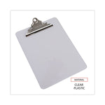 Plastic Clipboard with High Capacity Clip, 1.25" Clip Capacity, Holds 8.5 x 11 Sheets, Clear