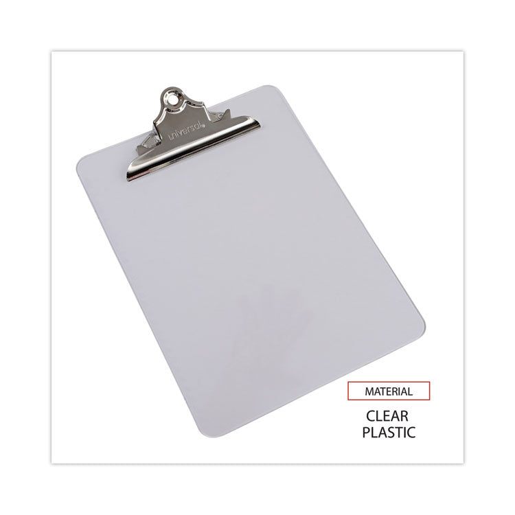Plastic Clipboard with High Capacity Clip, 1.25" Clip Capacity, Holds 8.5 x 11 Sheets, Clear