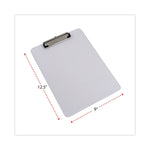 Plastic Clipboard with Low Profile Clip, 0.5" Clip Capacity, Holds 8.5 x 11 Sheets, Clear