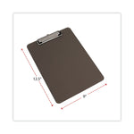 Plastic Clipboard with Low Profile Clip, 0.5" Clip Capacity, Holds 8.5 x 11 Sheets, Translucent Black