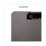 Plastic Clipboard with Low Profile Clip, 0.5" Clip Capacity, Holds 8.5 x 11 Sheets, Translucent Black