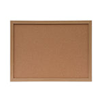 Cork Board with Oak Style Frame, 24" x 18", Tan Surface, Oak Finished Wood Frame