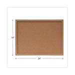 Cork Board with Oak Style Frame, 24" x 18", Tan Surface, Oak Finished Wood Frame