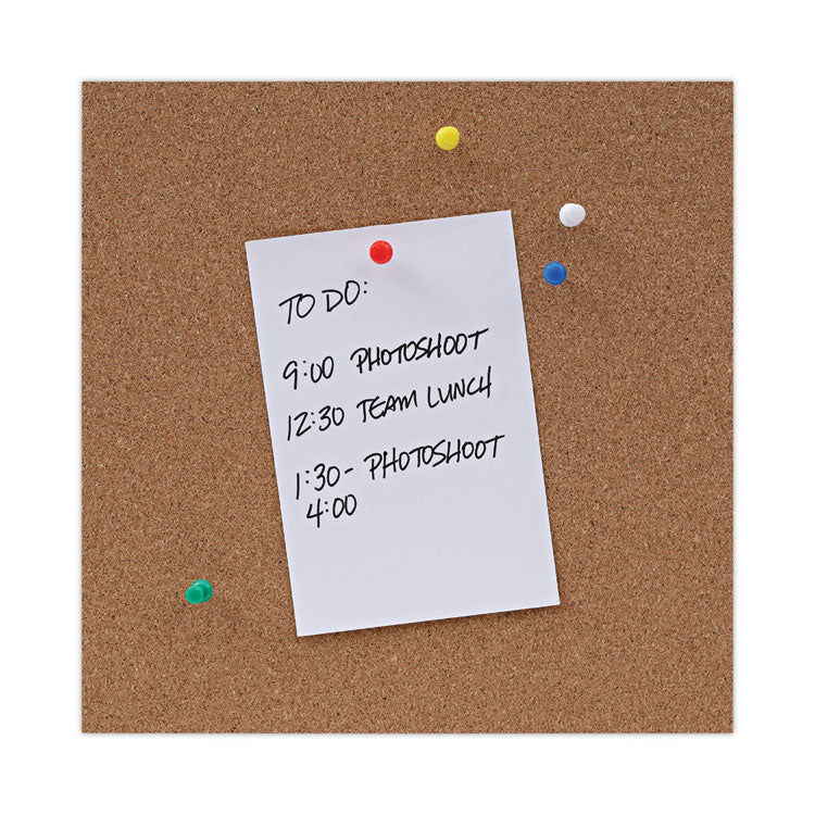 Cork Board with Oak Style Frame, 24" x 18", Tan Surface, Oak Finished Wood Frame