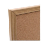 Cork Board with Oak Style Frame, 24" x 18", Tan Surface, Oak Finished Wood Frame