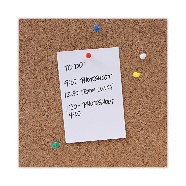 Cork Bulletin Board, 36" x 24", Tan Surface, Satin Aluminum Frame