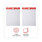 Renewable Resource Sugarcane Based Easel Pads, Unruled, 27 x 34, White, 50 Sheets, 2/Carton