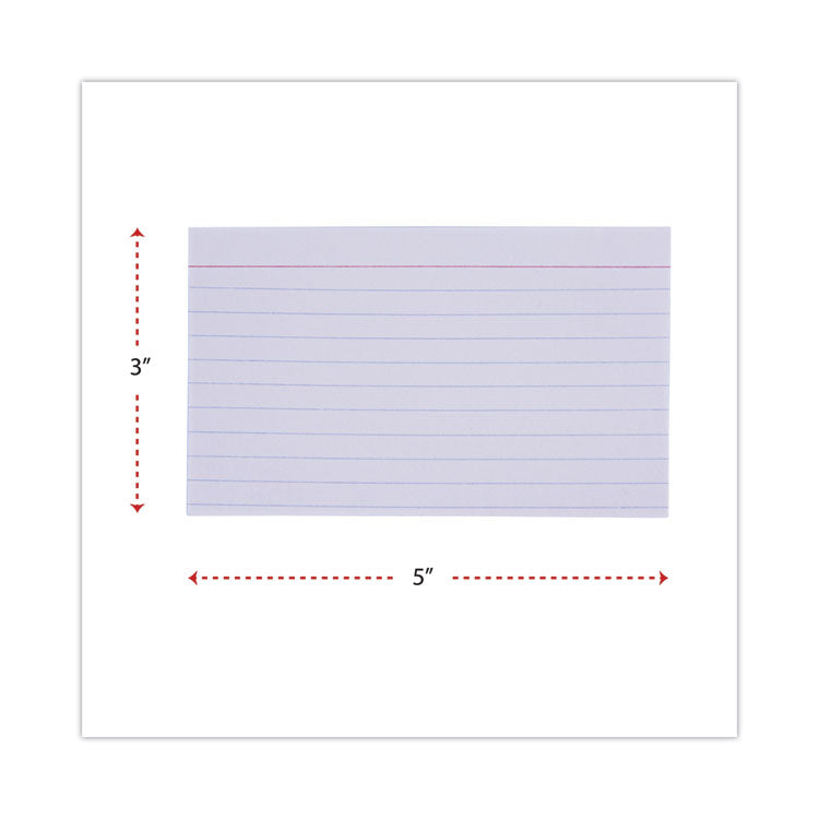 Ruled Index Cards, 3 X 5, White, 100/pack