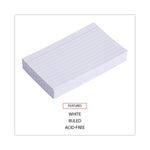 Ruled Index Cards, 3 X 5, White, 100/pack