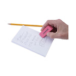 Bevel Block Erasers, For Pencil Marks, Slanted-Edge Rectangular Block, Large, Pink, 20/Pack