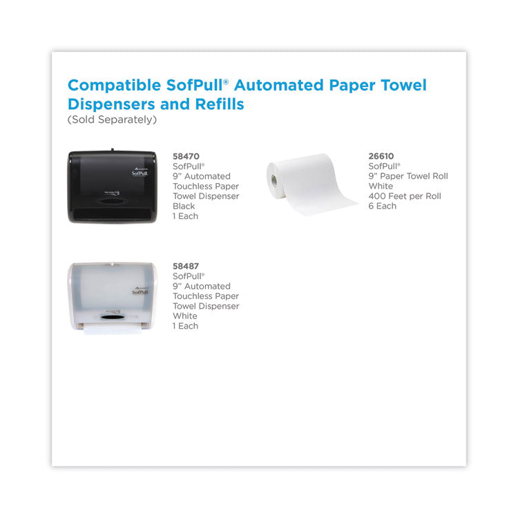 Hardwound Paper Towel Roll, Nonperforated, 1-Ply, 9" x 400 ft, White, 6 Rolls/Carton