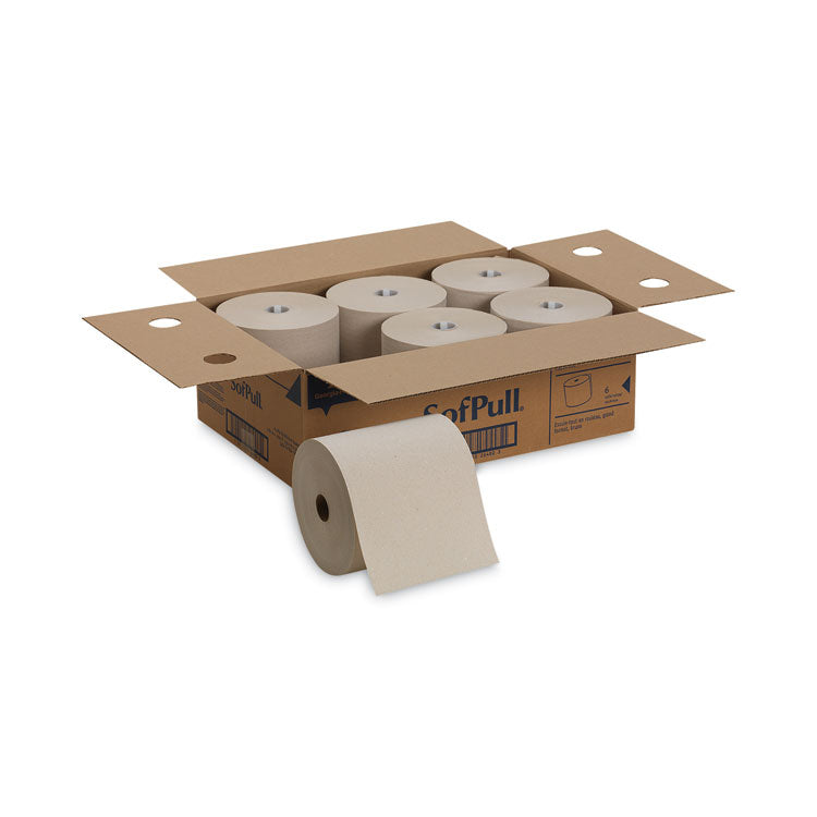 Hardwound Roll Paper Towel, Nonperforated, 1-Ply, 7.87" x 1,000 ft, Brown, 6 Rolls/Carton