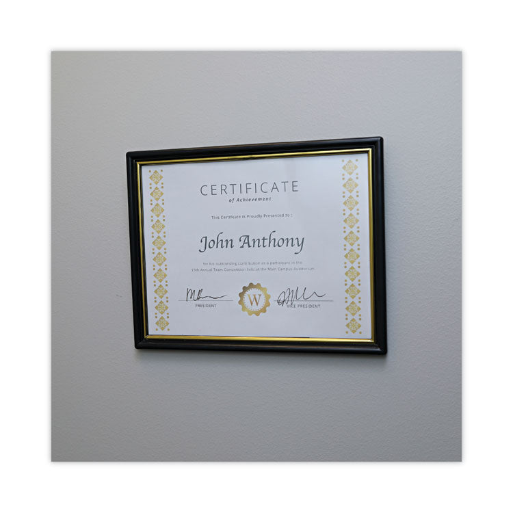 All Purpose Document Frame, 8.5 X 11 Insert, Black/gold, 3/pack
