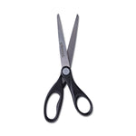 Stainless Steel Office Scissors, 7" Long, 3" Cut Length, Straight Black Handle