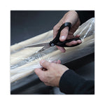 Stainless Steel Office Scissors, 8" Long, 3.75" Cut Length, Straight Black Handle