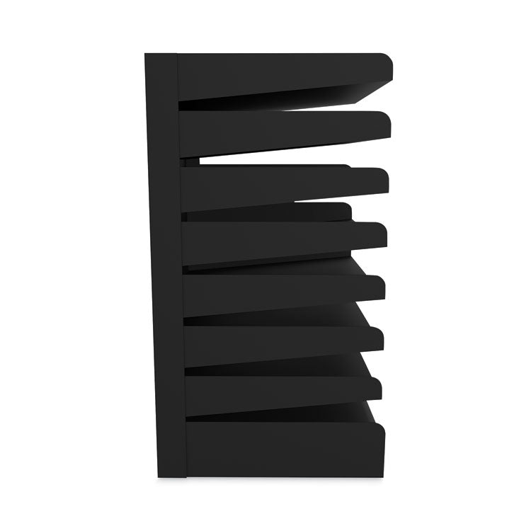 Steel Horizontal-Tray Desktop Sorter, Eight Sections, Letter Size Files, 12" x 9.5" x 17.75", Black