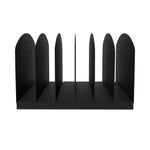 Steel Vertical-Rack Desktop Sorter, Six Sections, Letter Size Files, 12.25" x 11.25" x 8", Black
